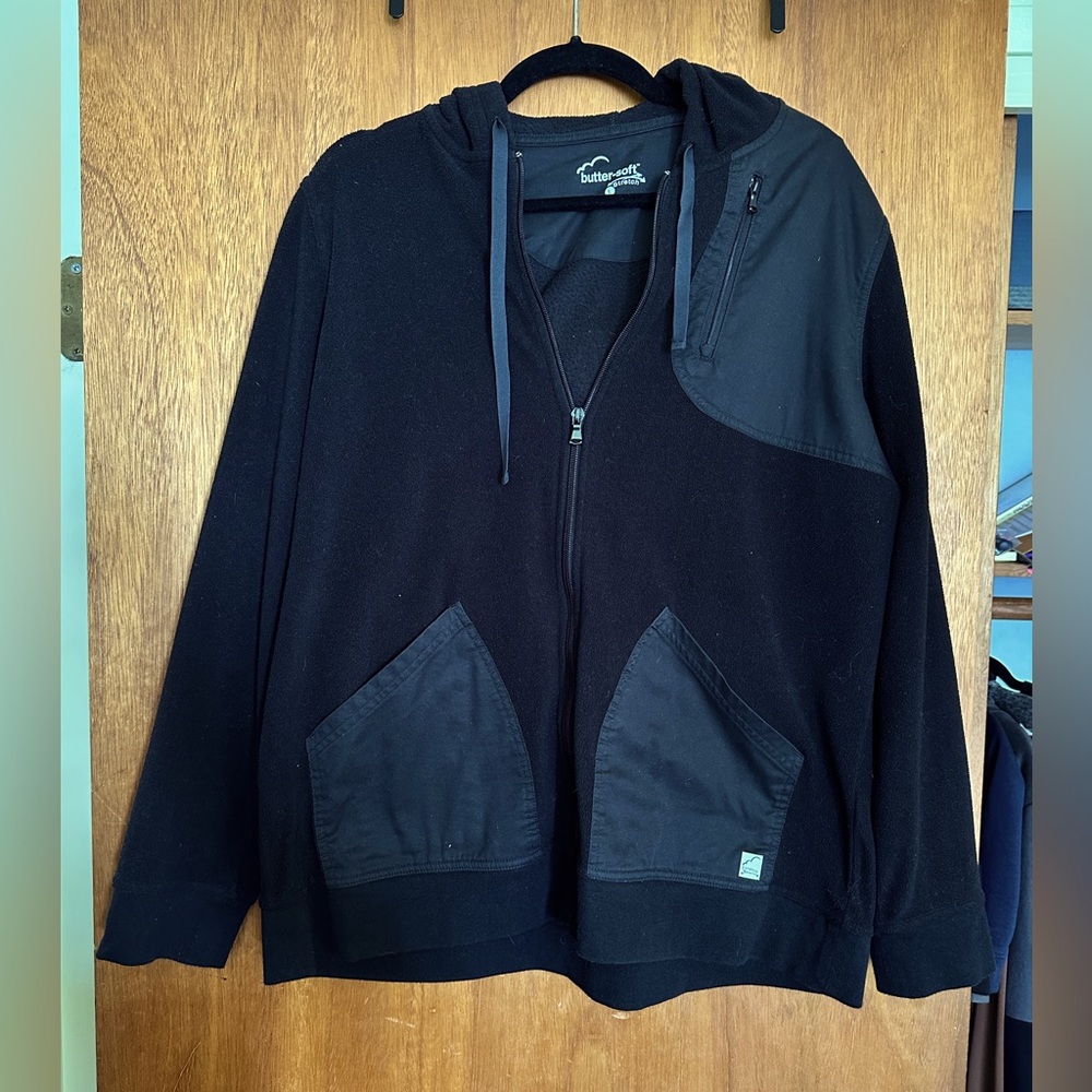 Butter-Soft STRETCH Women's 4-Pocket Fleece & Woven Zip Front Scrub Hoodie